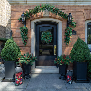 The Christmas Entryway: Door, Windows, and Porch as One Display