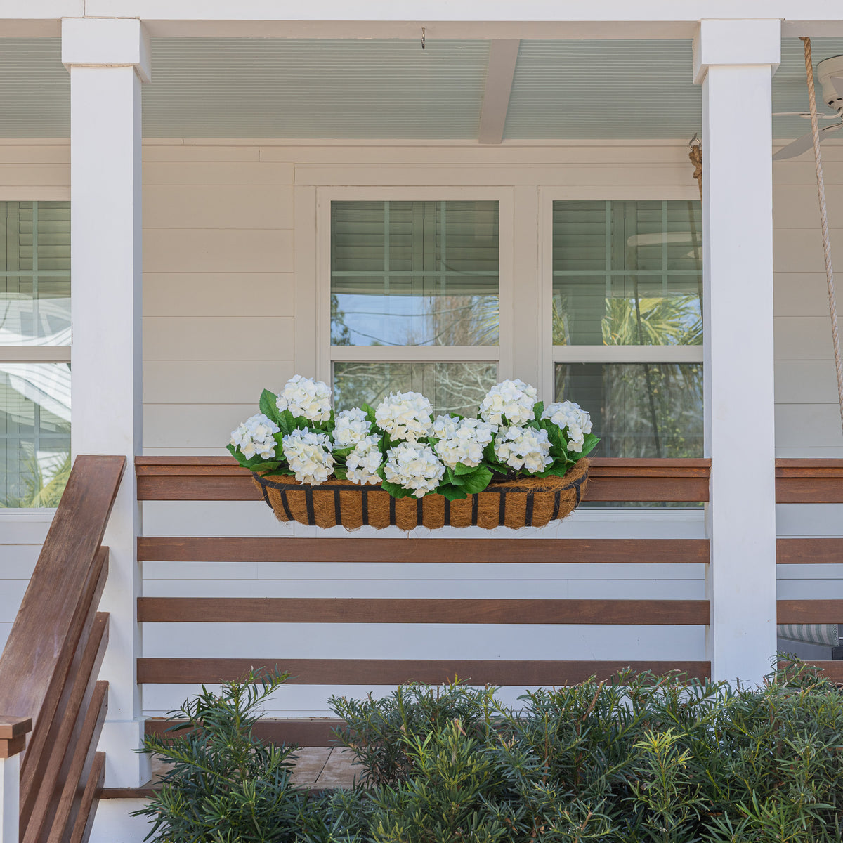 Hydrangea Window Boxes White Hydrangea | Window Box Filler | UV Treated – Celestial Lights